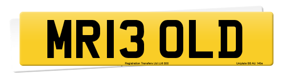 Registration number MR13 OLD